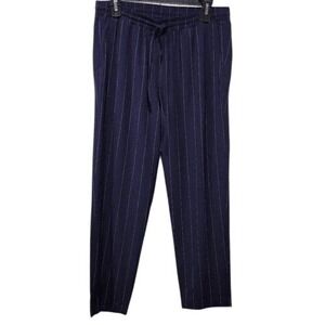 Kut From The Kloth Pants Medium Navy‎ Blue Pinstripe Pull On Nautical Minimalist